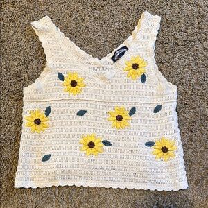 Sunflower Crochet Tank Top. Girls size L
